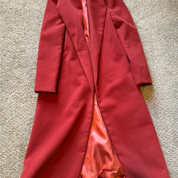 Boohoo Vibrant Red Coat with Belt - Picture 2 of 4
